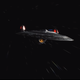 Soaring through space.